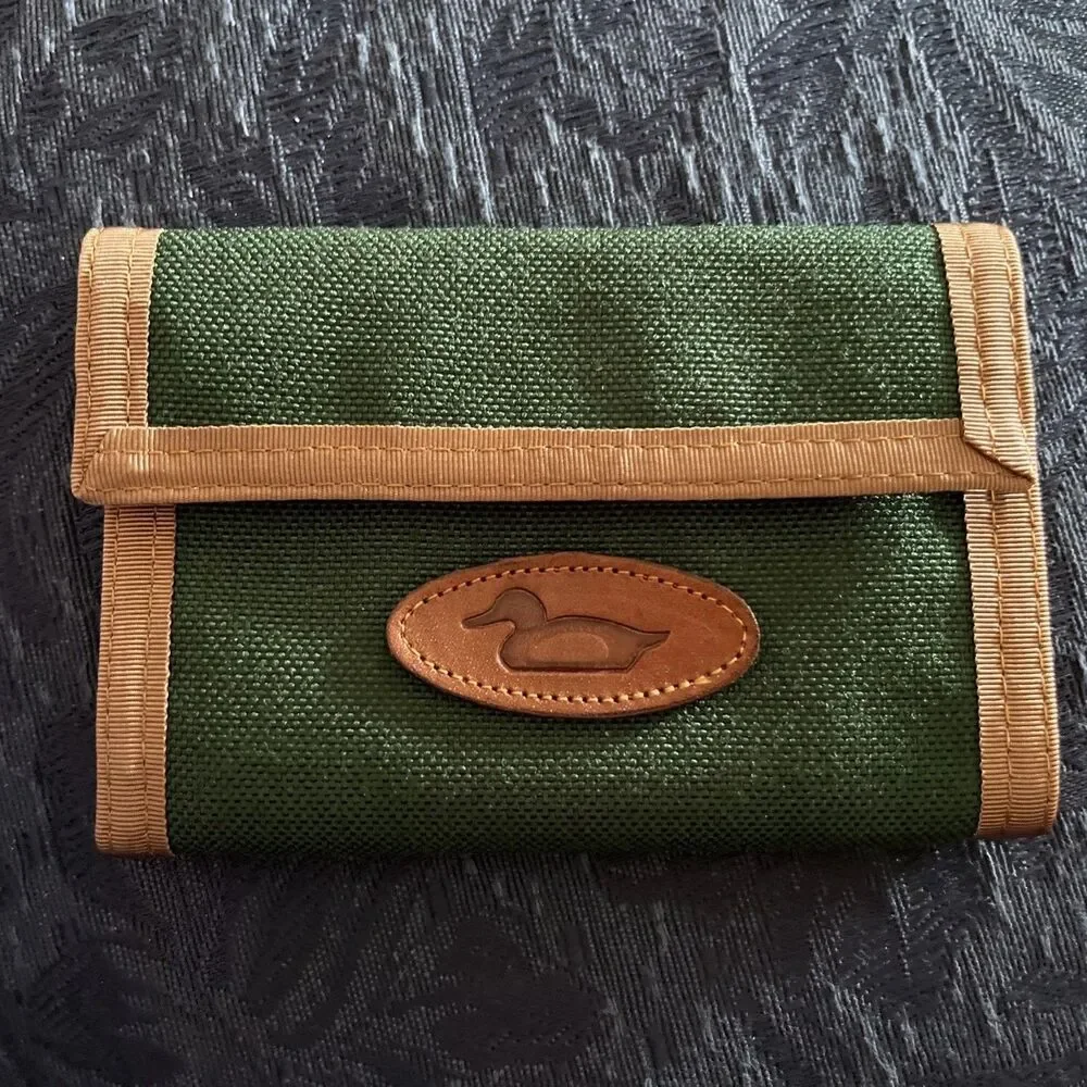 Vintage 1980s Nylon Duck Tri-Fold Wallet Checkbook Danbury Made In USA New